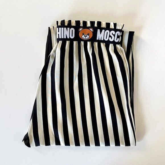 Maggie Shepherd (not Moschino) - Vintage - B/W Stripe Paper Bag Pants - M - Picture 2 of 6